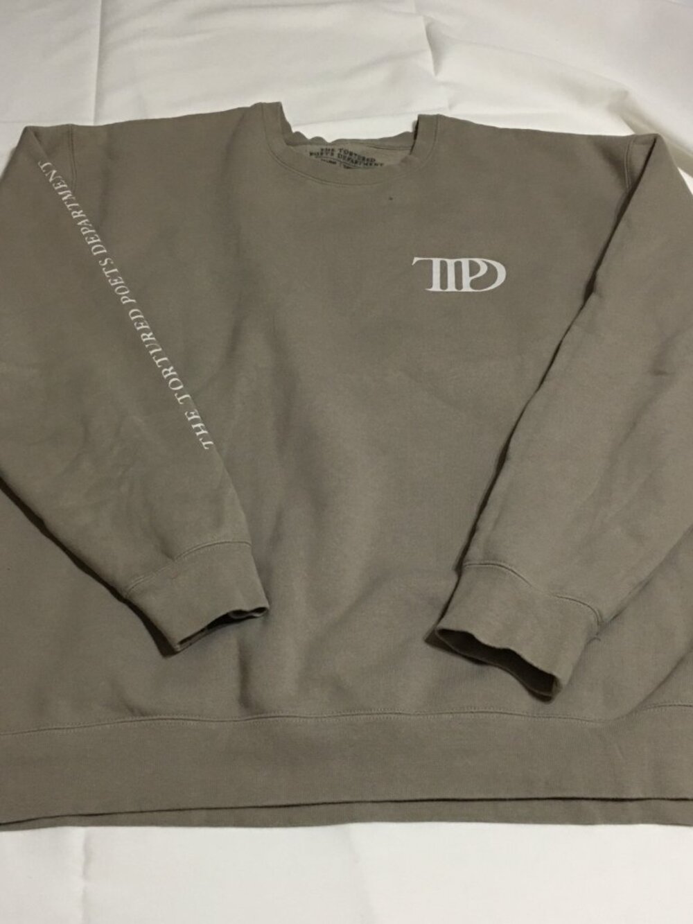 Taylor Swift TTPD The Tortured Poets Department 3XL Crew Sweatshirt Unisex Beige